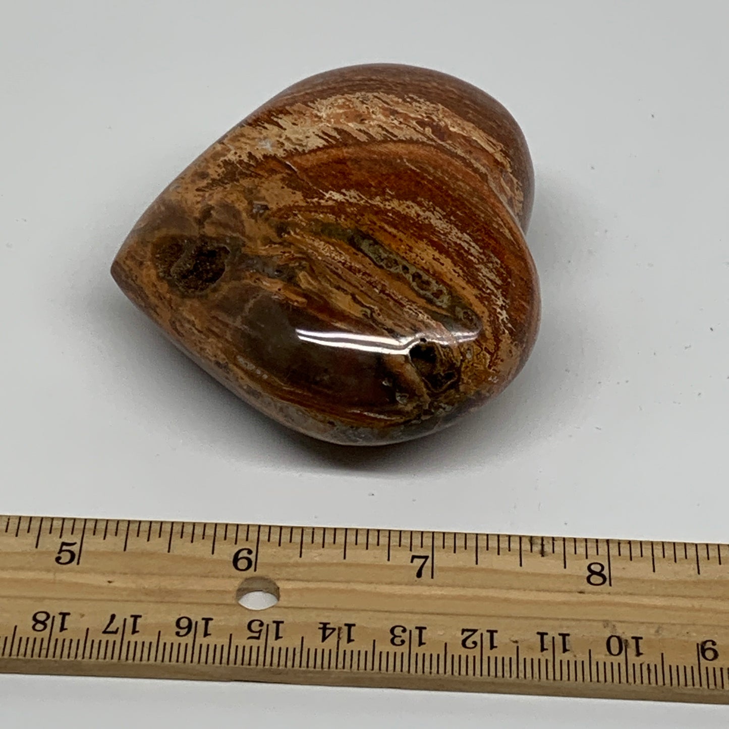 0.47 lbs, 2.7"x3"x1.3", Natural Petrified Wood Heart Polished Crystal, B37410