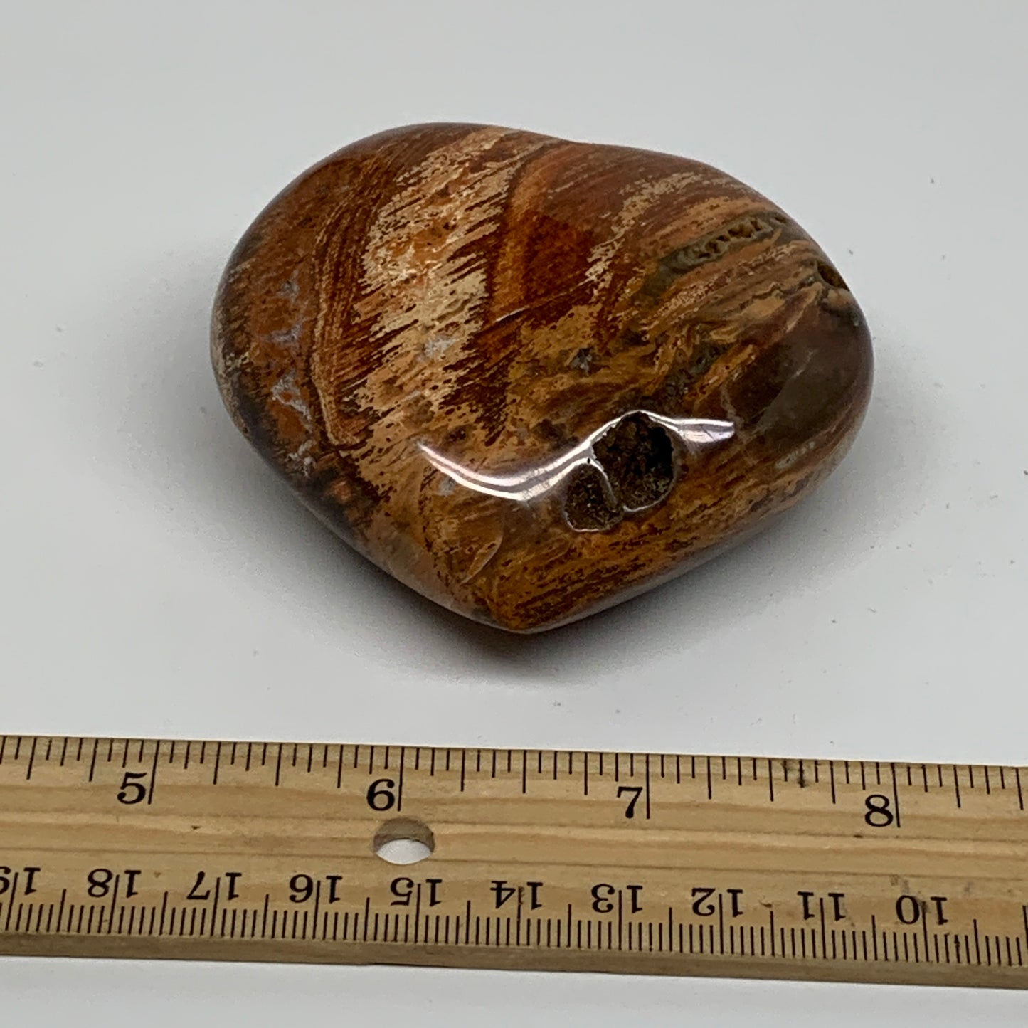 0.47 lbs, 2.7"x3"x1.3", Natural Petrified Wood Heart Polished Crystal, B37410
