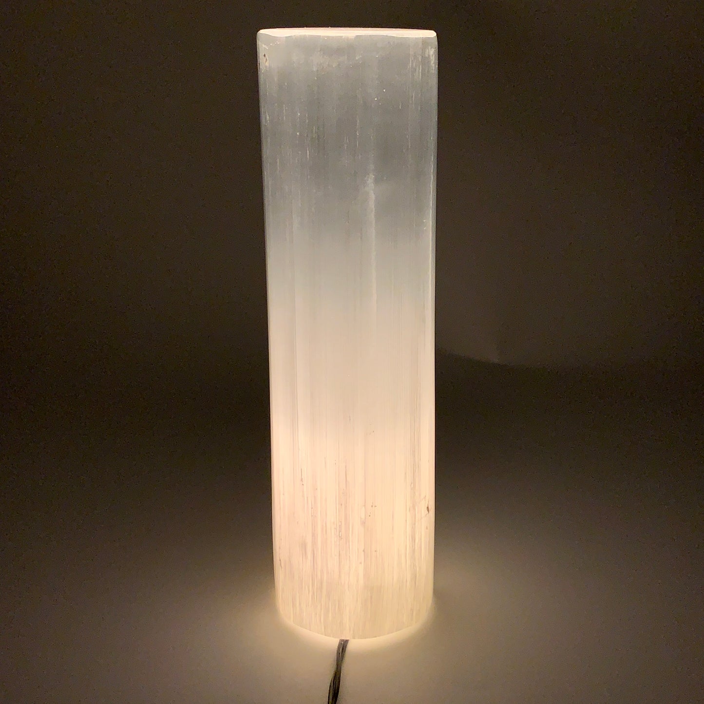 8.1 lbs. 11.75"x3.5", Cylinder Selenite (Satin Spar) Lamp, w/6ft Chord, B35845