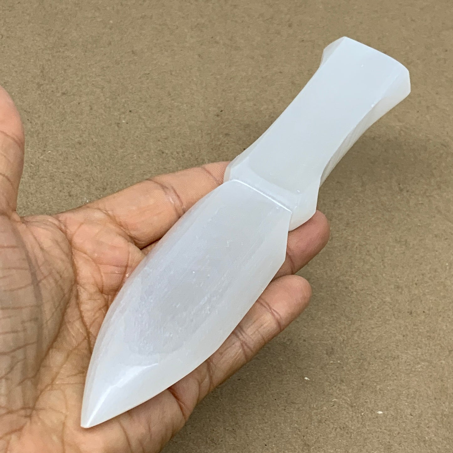 179g, 7.5"x1.4"x0.7", Natural Selenite Crystal Dagger (Satin Spar), B36470