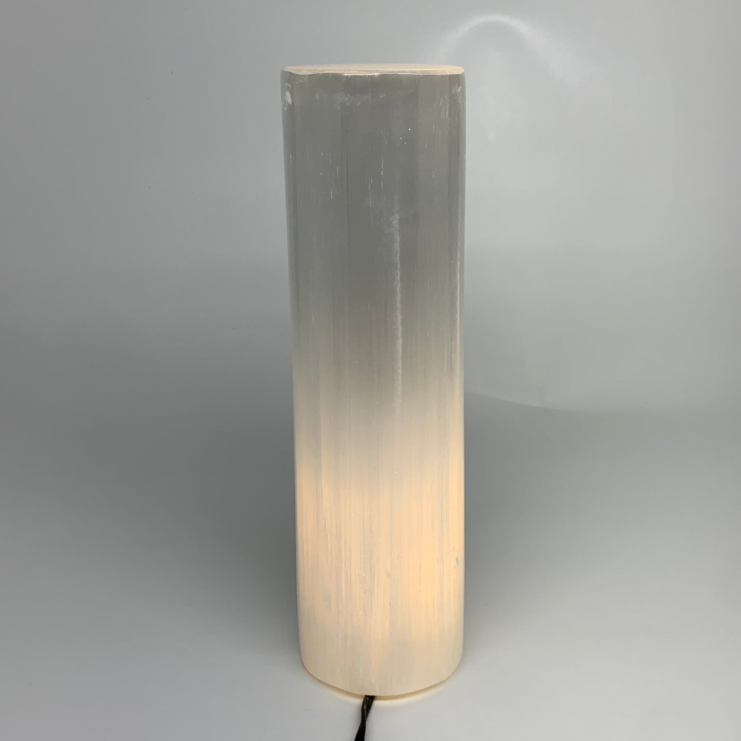 8.1 lbs. 11.75"x3.5", Cylinder Selenite (Satin Spar) Lamp, w/6ft Chord, B35845