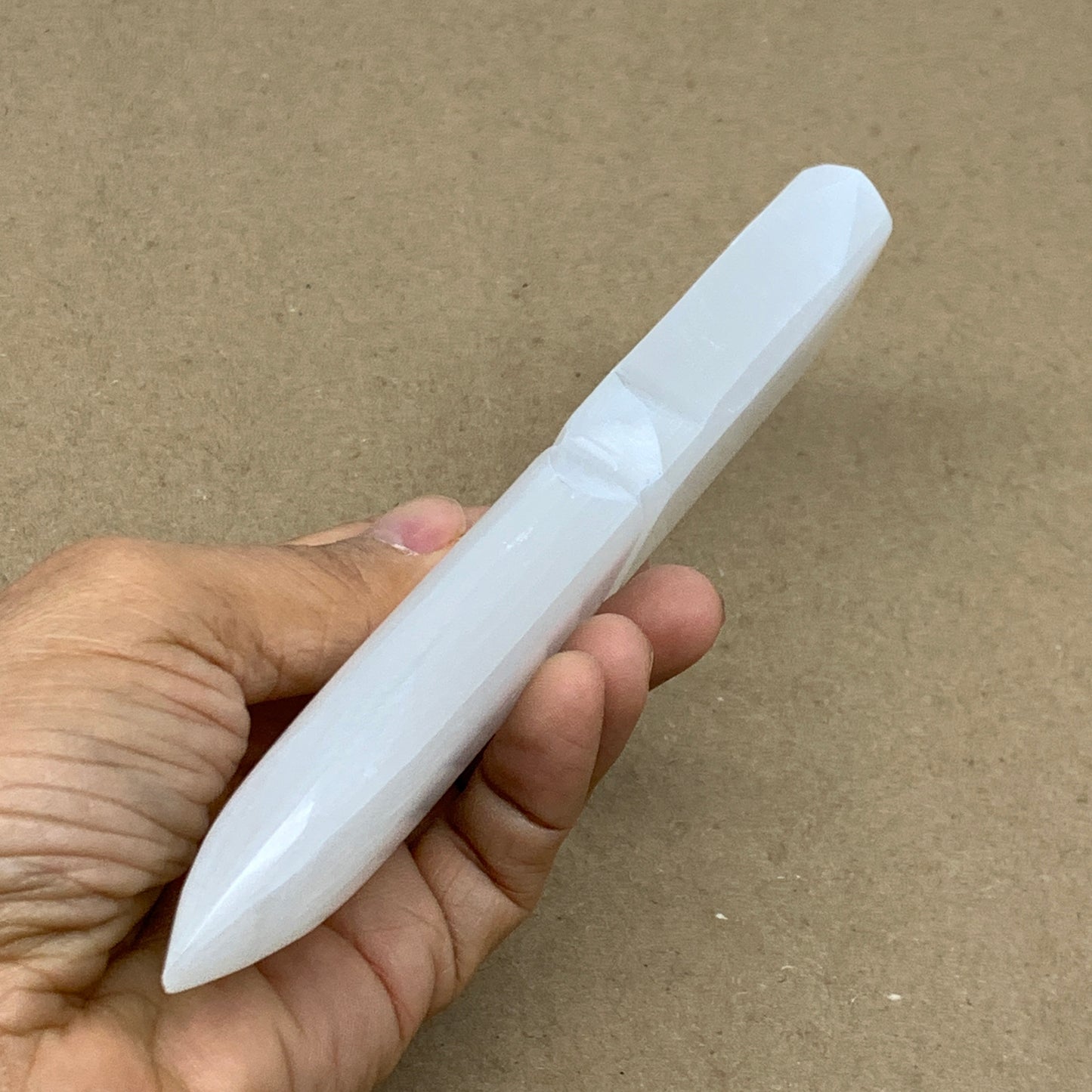 179g, 7.5"x1.4"x0.7", Natural Selenite Crystal Dagger (Satin Spar), B36470