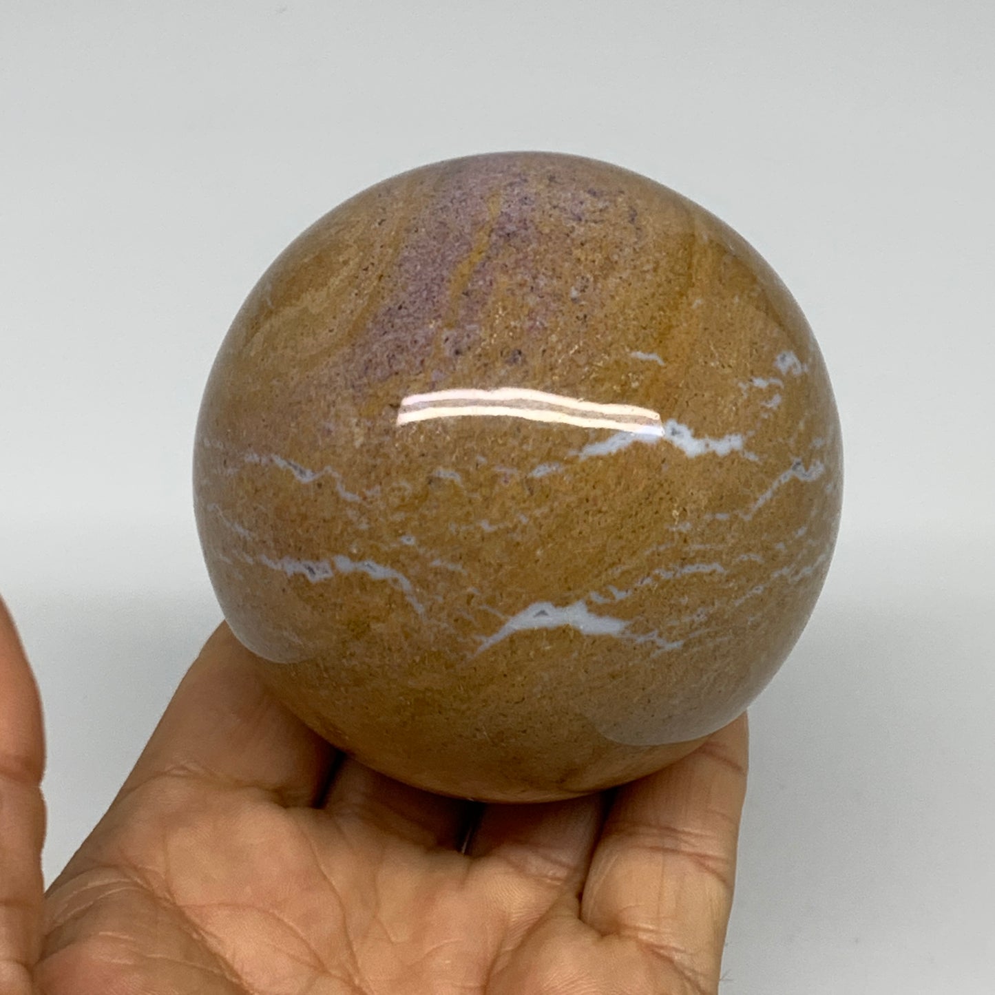 1.13 lbs, 2.9" (72mm), Natural Ocean Jasper Sphere Geode Crystal Reiki, B30948