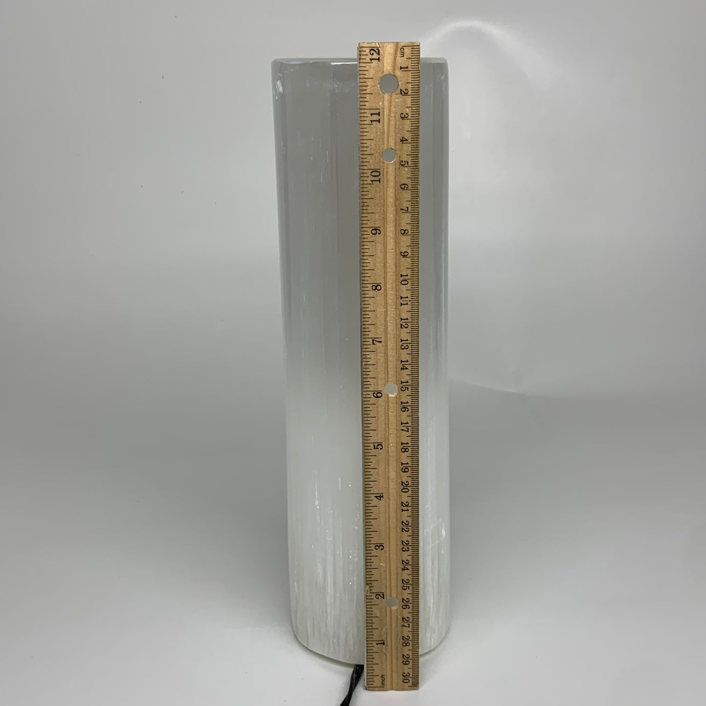 8.1 lbs. 11.75"x3.5", Cylinder Selenite (Satin Spar) Lamp, w/6ft Chord, B35845