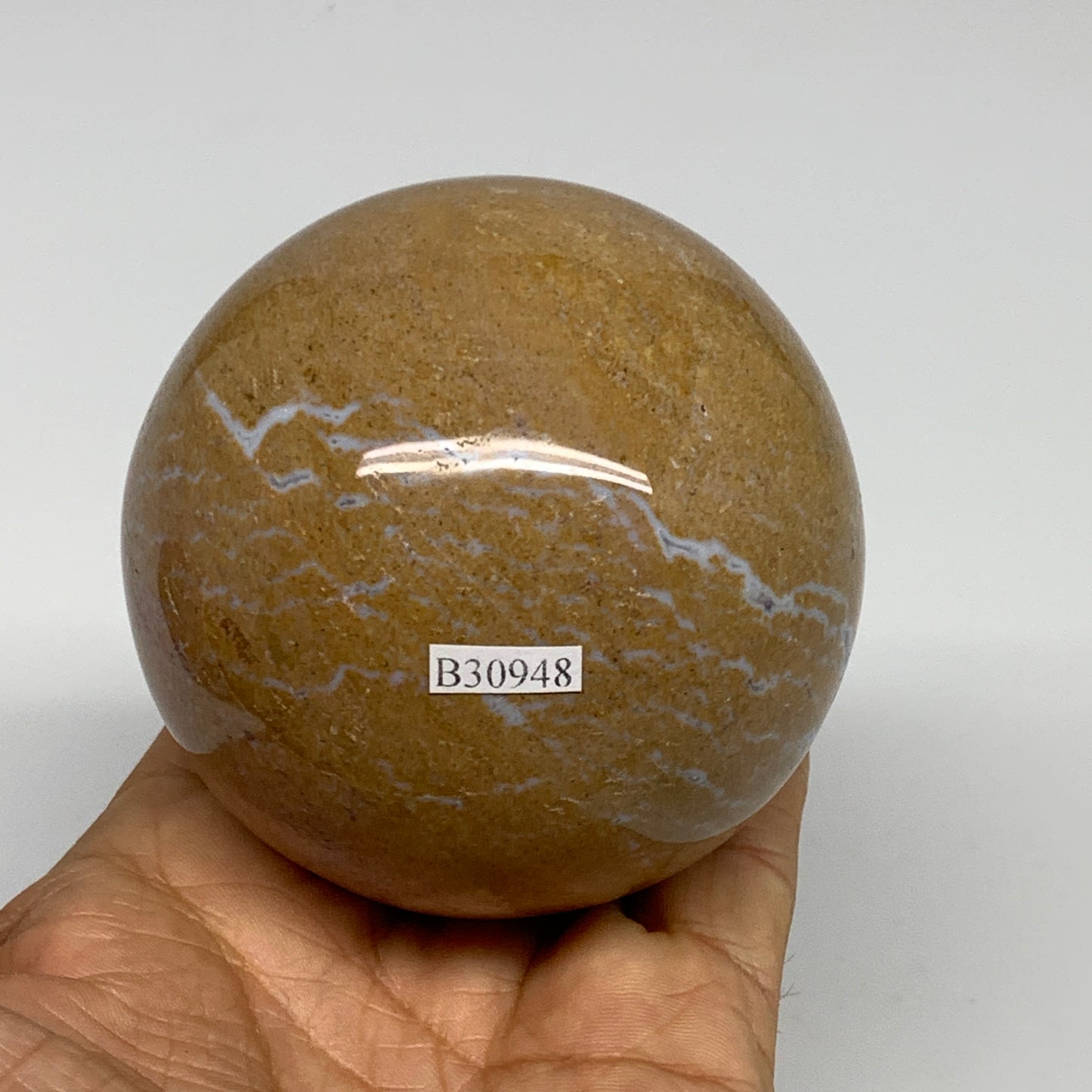 1.13 lbs, 2.9" (72mm), Natural Ocean Jasper Sphere Geode Crystal Reiki, B30948
