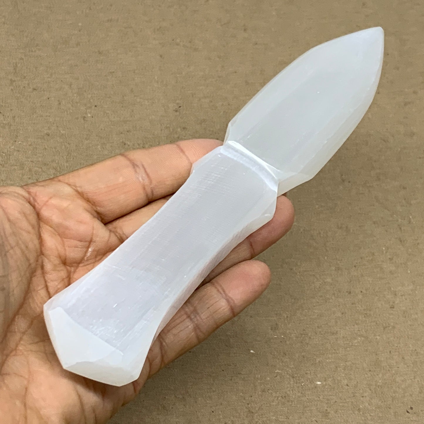 179g, 7.5"x1.4"x0.7", Natural Selenite Crystal Dagger (Satin Spar), B36470