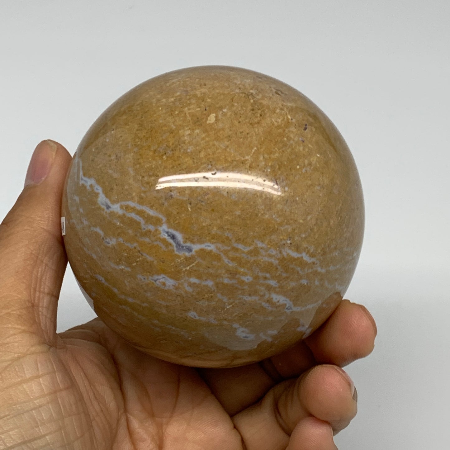 1.13 lbs, 2.9" (72mm), Natural Ocean Jasper Sphere Geode Crystal Reiki, B30948