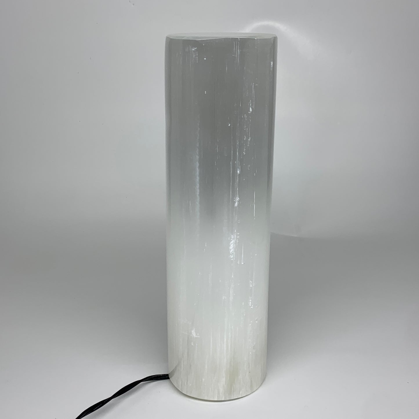 8.1 lbs. 11.75"x3.5", Cylinder Selenite (Satin Spar) Lamp, w/6ft Chord, B35845