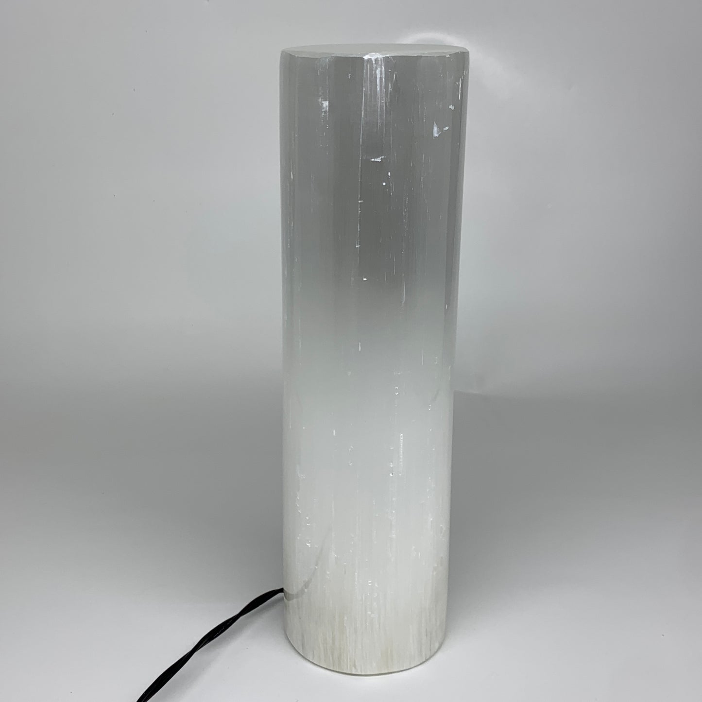 8.1 lbs. 11.75"x3.5", Cylinder Selenite (Satin Spar) Lamp, w/6ft Chord, B35845