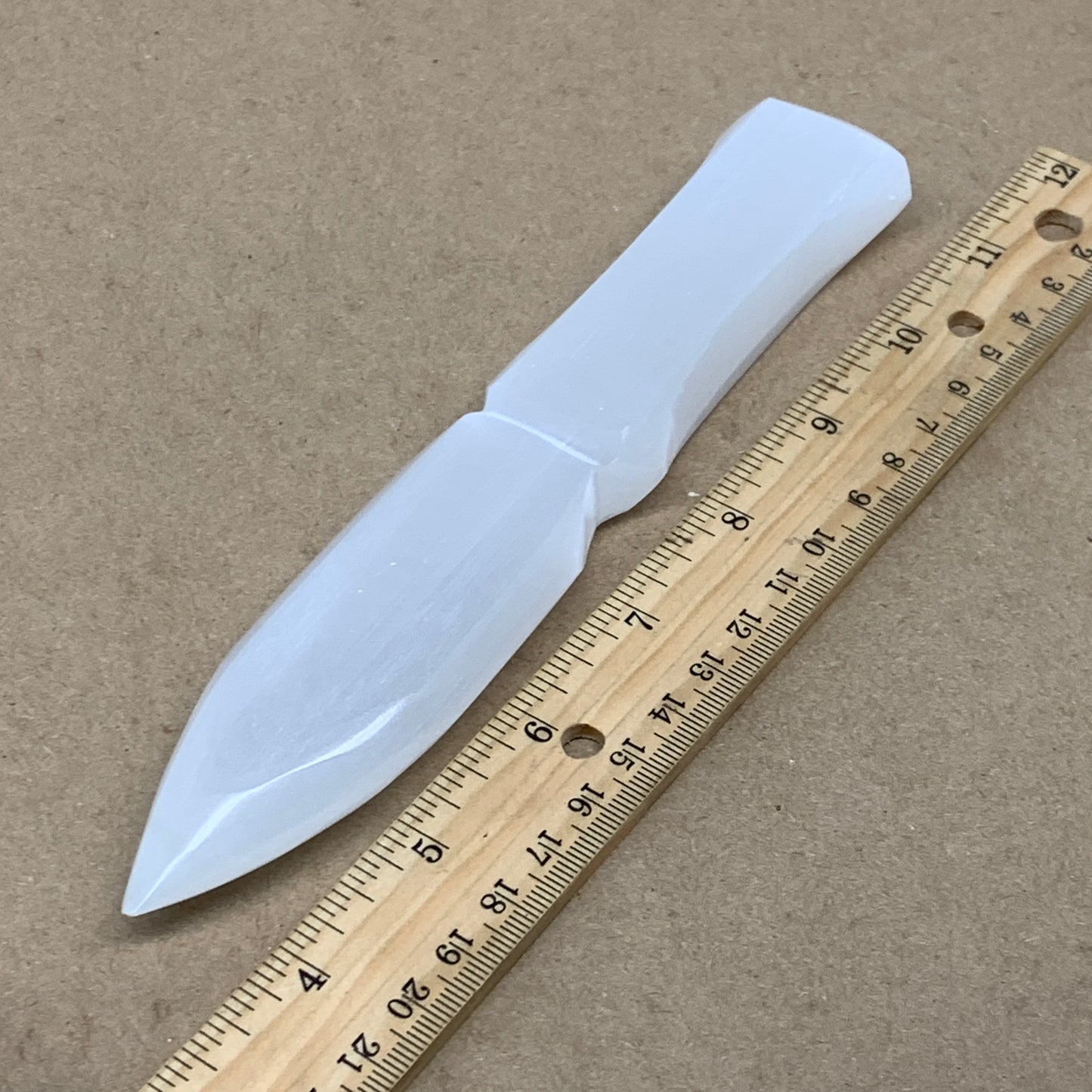 179g, 7.5"x1.4"x0.7", Natural Selenite Crystal Dagger (Satin Spar), B36470