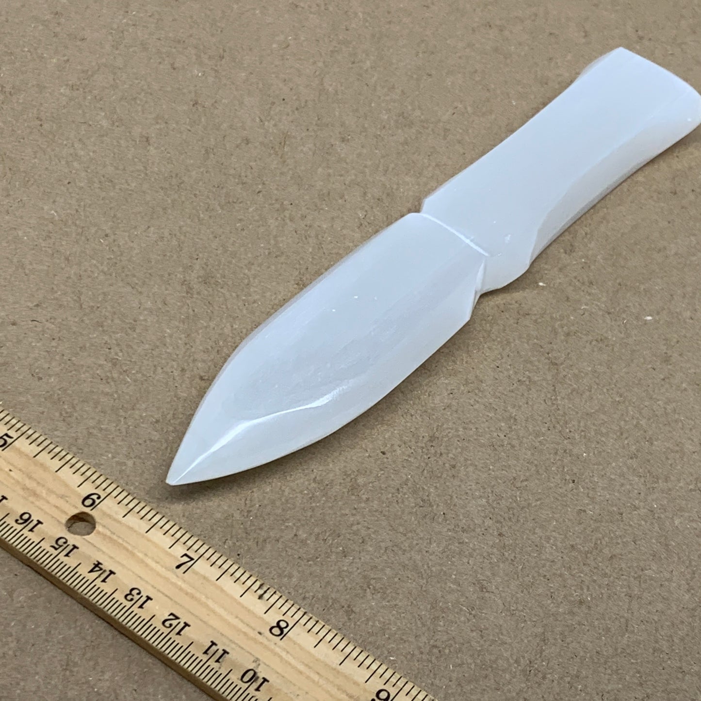 179g, 7.5"x1.4"x0.7", Natural Selenite Crystal Dagger (Satin Spar), B36470