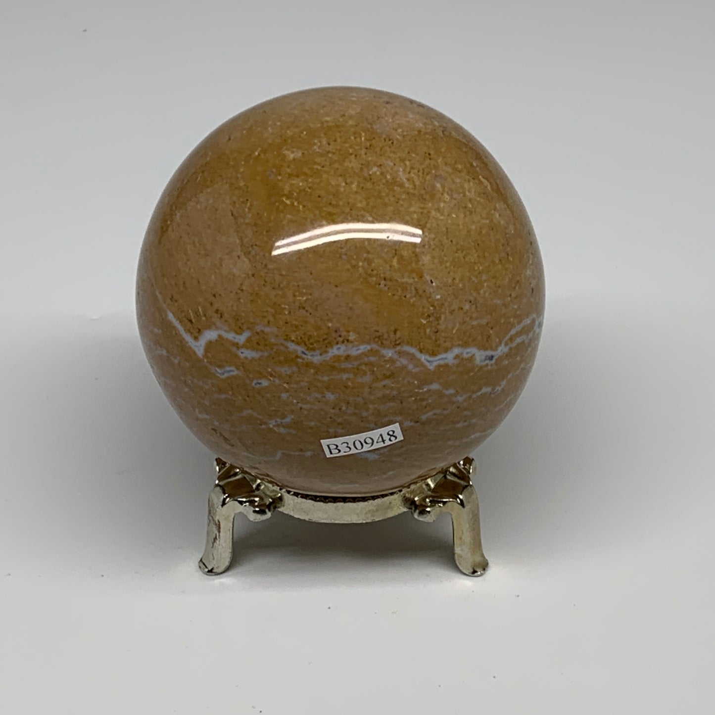 1.13 lbs, 2.9" (72mm), Natural Ocean Jasper Sphere Geode Crystal Reiki, B30948