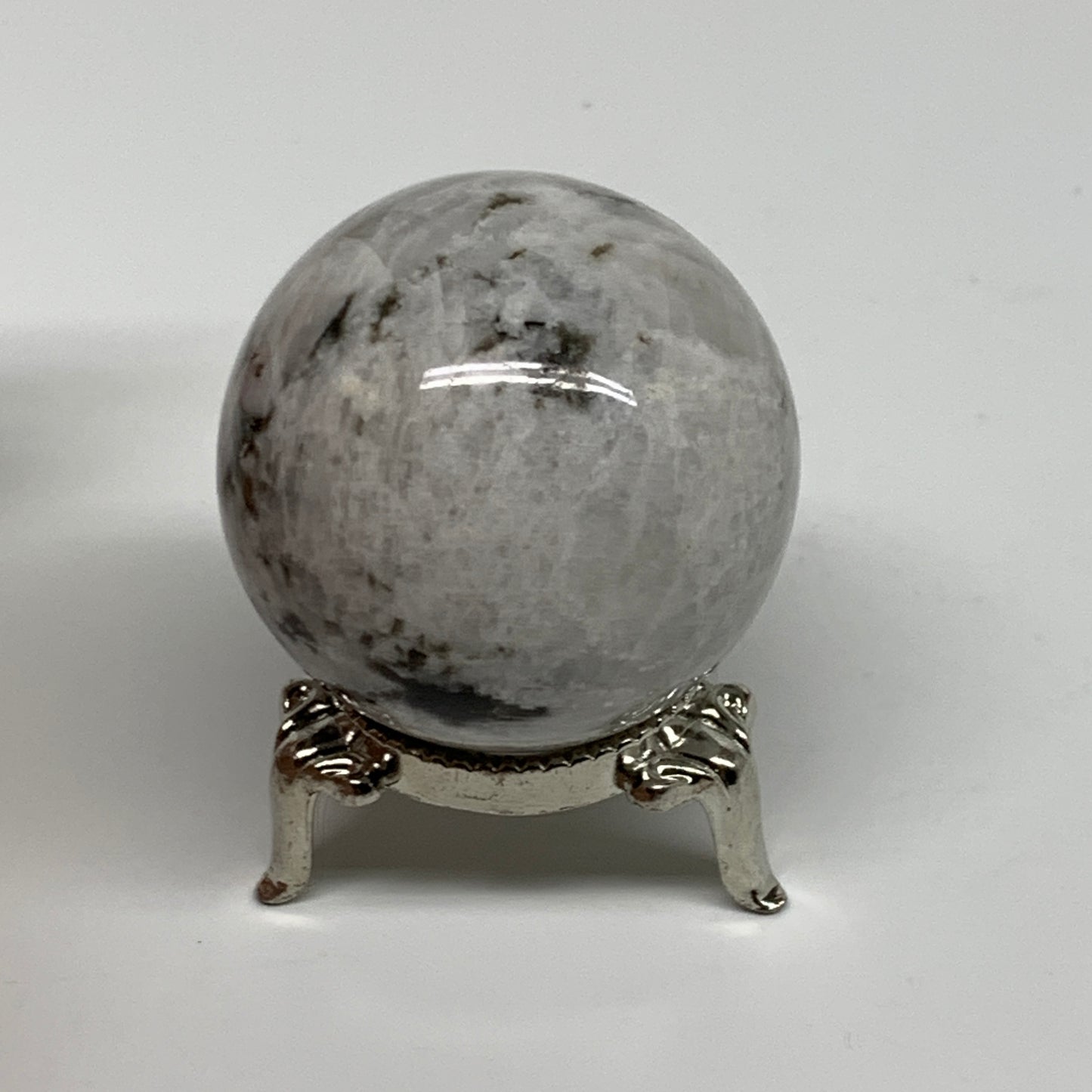 112.6g, 1.7"(43mm), Natural Rainbow Moonstone Sphere Ball Gemstone, B34400