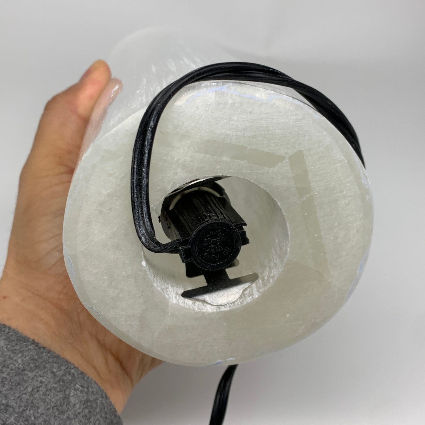 8.1 lbs. 11.75"x3.5", Cylinder Selenite (Satin Spar) Lamp, w/6ft Chord, B35845