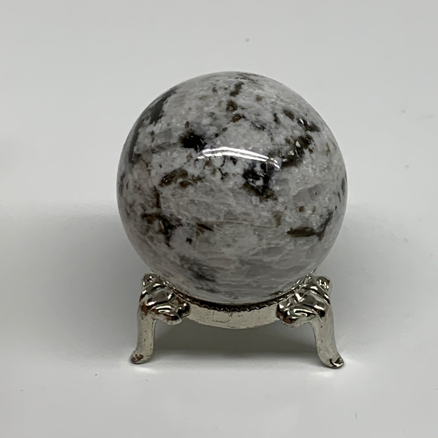 112.6g, 1.7"(43mm), Natural Rainbow Moonstone Sphere Ball Gemstone, B34400