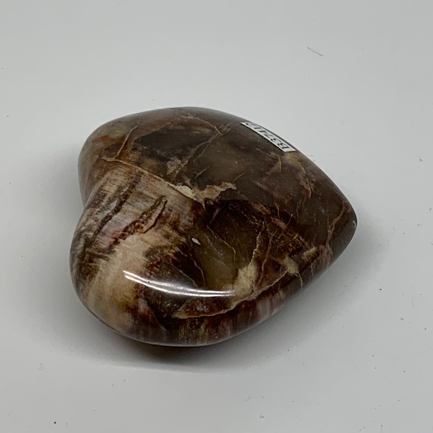 0.40 lbs, 2.5"x2.8"x1.2", Natural Petrified Wood Heart Polished Crystal, B37412