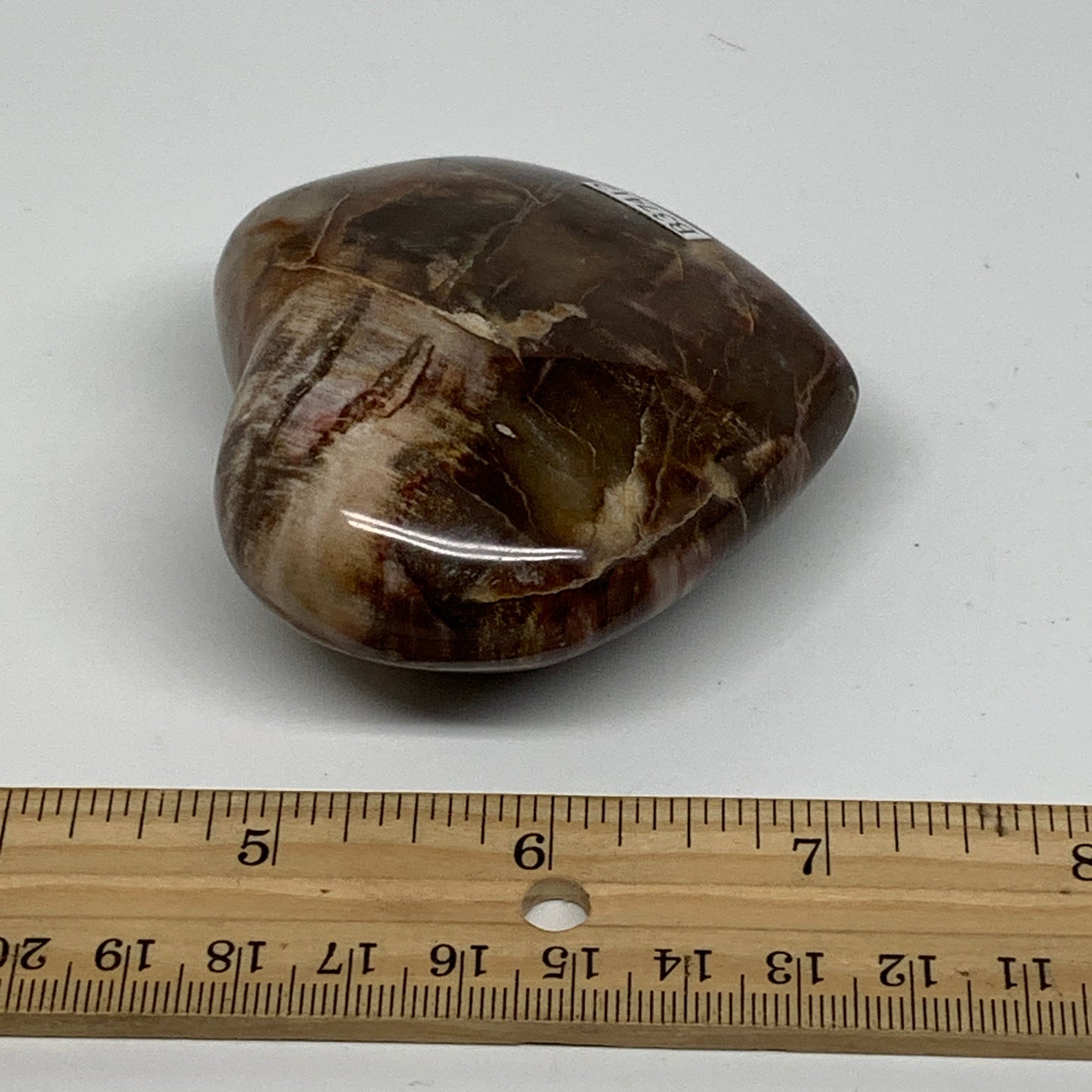 0.40 lbs, 2.5"x2.8"x1.2", Natural Petrified Wood Heart Polished Crystal, B37412