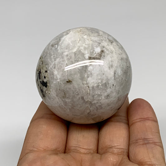 158.7g, 1.9"(49mm), Natural Rainbow Moonstone Sphere Ball Gemstone, B35185