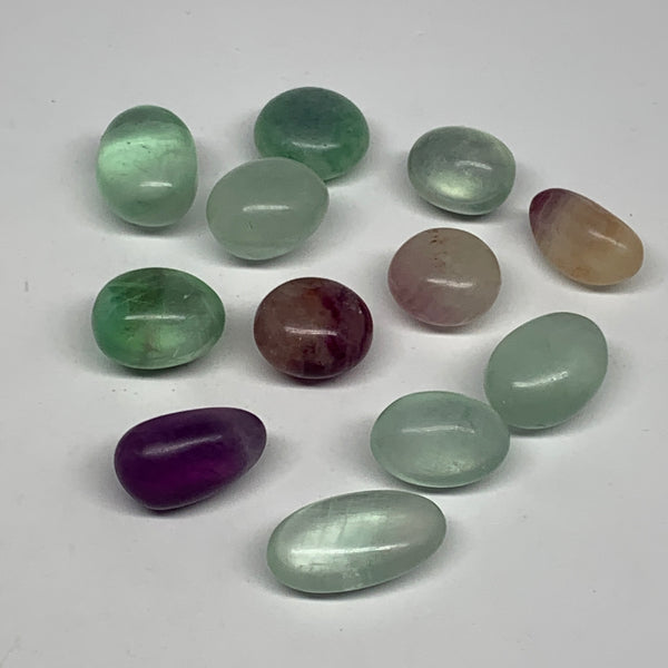 141.1g, 0.8"-1.2", 10pcs, Multi Color Fluorite Crystal Tumbled Stones, B28742