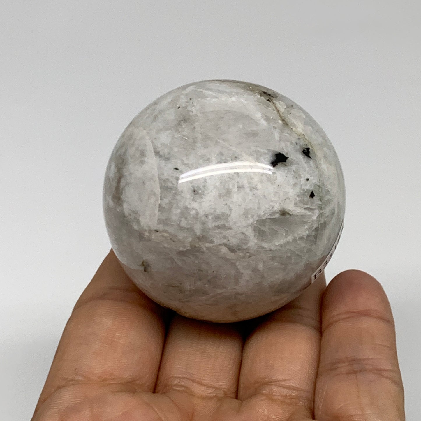 158.7g, 1.9"(49mm), Natural Rainbow Moonstone Sphere Ball Gemstone, B35185