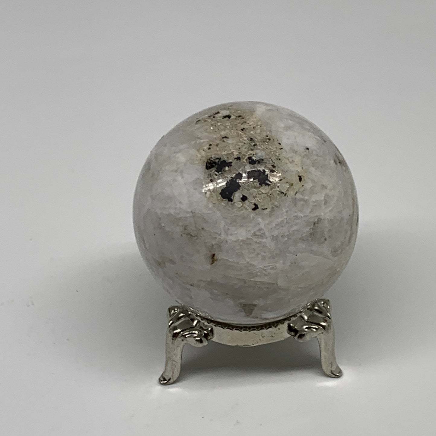 158.7g, 1.9"(49mm), Natural Rainbow Moonstone Sphere Ball Gemstone, B35185