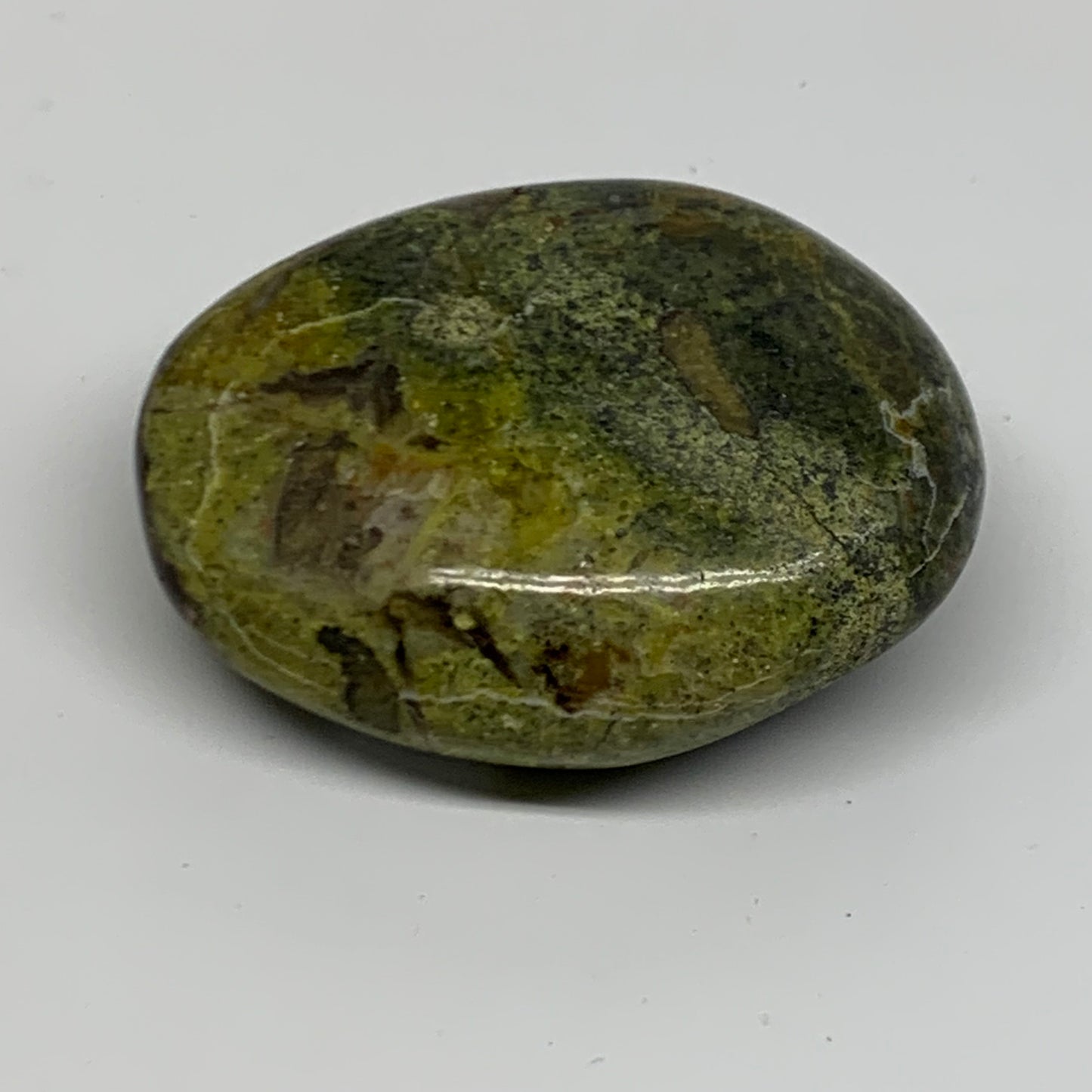 147.5g, 2.8"x2.3"x1.1", Green Opal Crystal PalmStone Polished Reiki, B38269