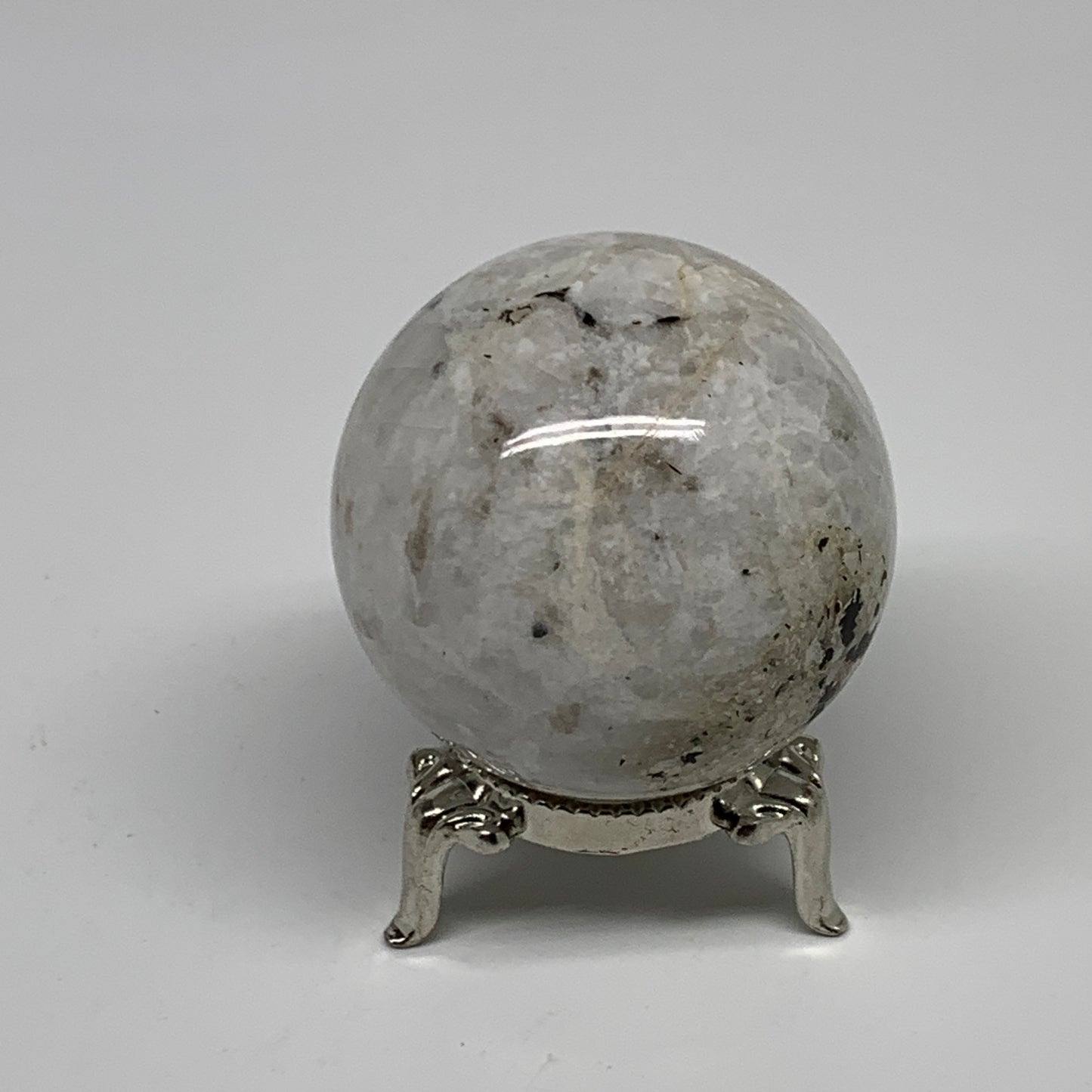 158.7g, 1.9"(49mm), Natural Rainbow Moonstone Sphere Ball Gemstone, B35185