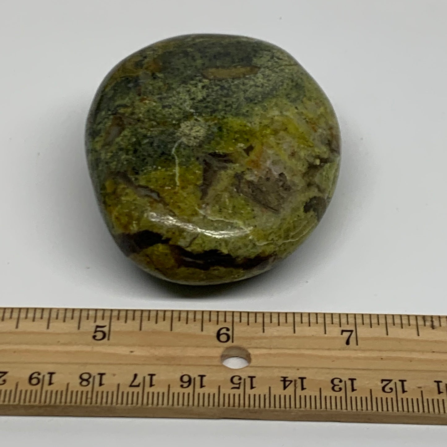 147.5g, 2.8"x2.3"x1.1", Green Opal Crystal PalmStone Polished Reiki, B38269