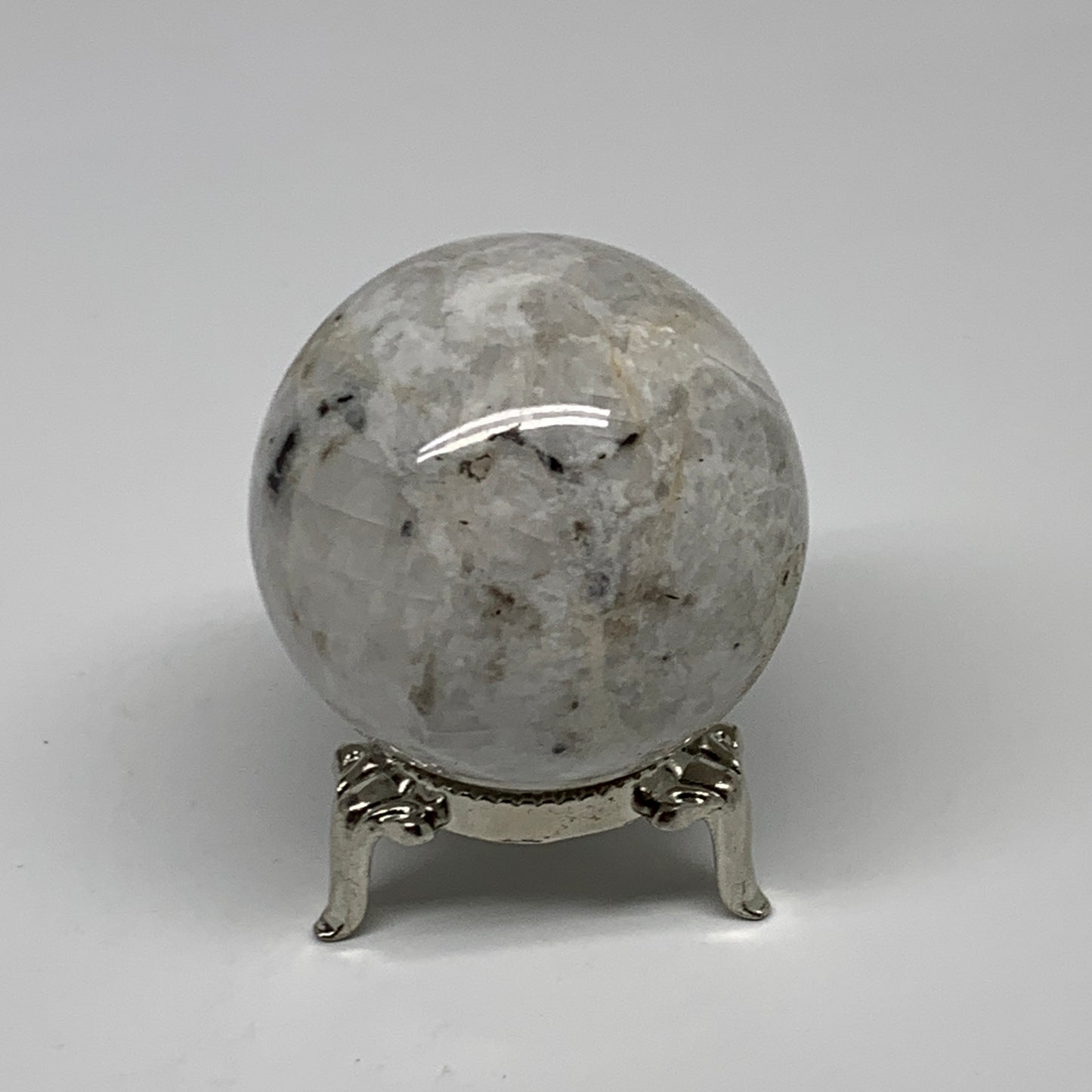 158.7g, 1.9"(49mm), Natural Rainbow Moonstone Sphere Ball Gemstone, B35185