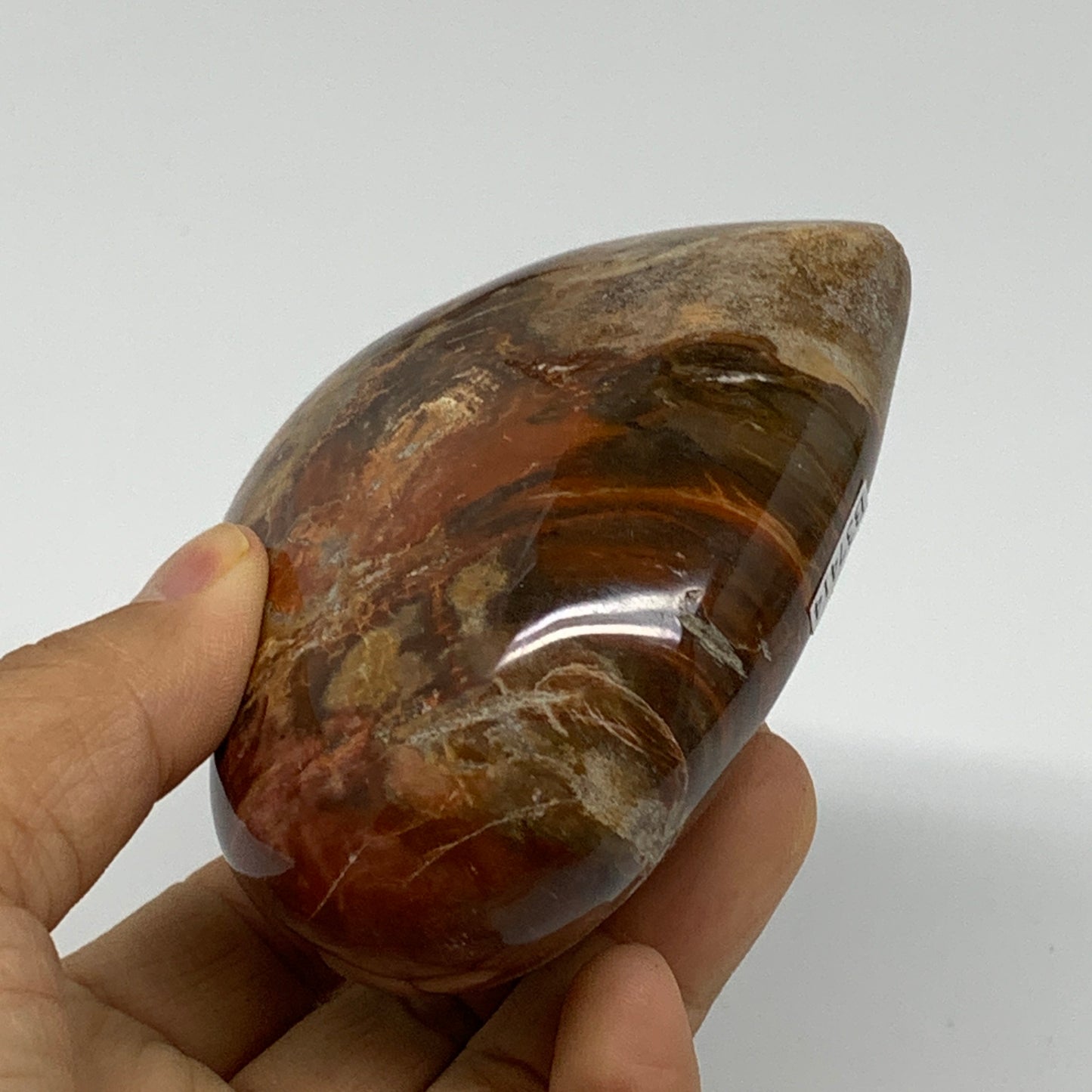 0.87 lbs, 3.2"x3.5"x1.6", Natural Petrified Wood Heart Polished Crystal, B37414