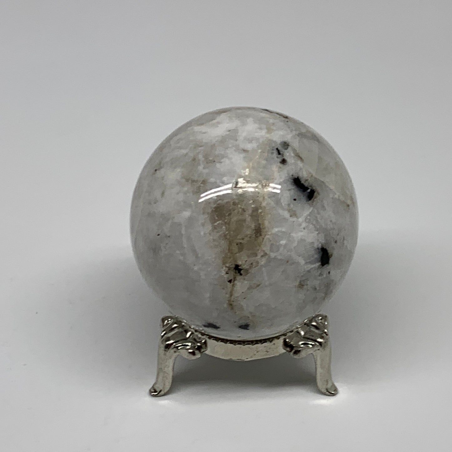 158.7g, 1.9"(49mm), Natural Rainbow Moonstone Sphere Ball Gemstone, B35185