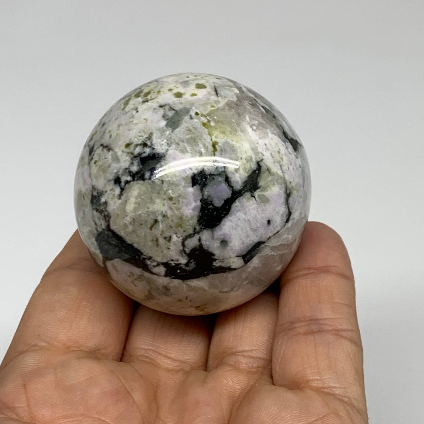 146g, 1.8"(47mm), Natural Rainbow Moonstone Sphere Ball Gemstone, B35186