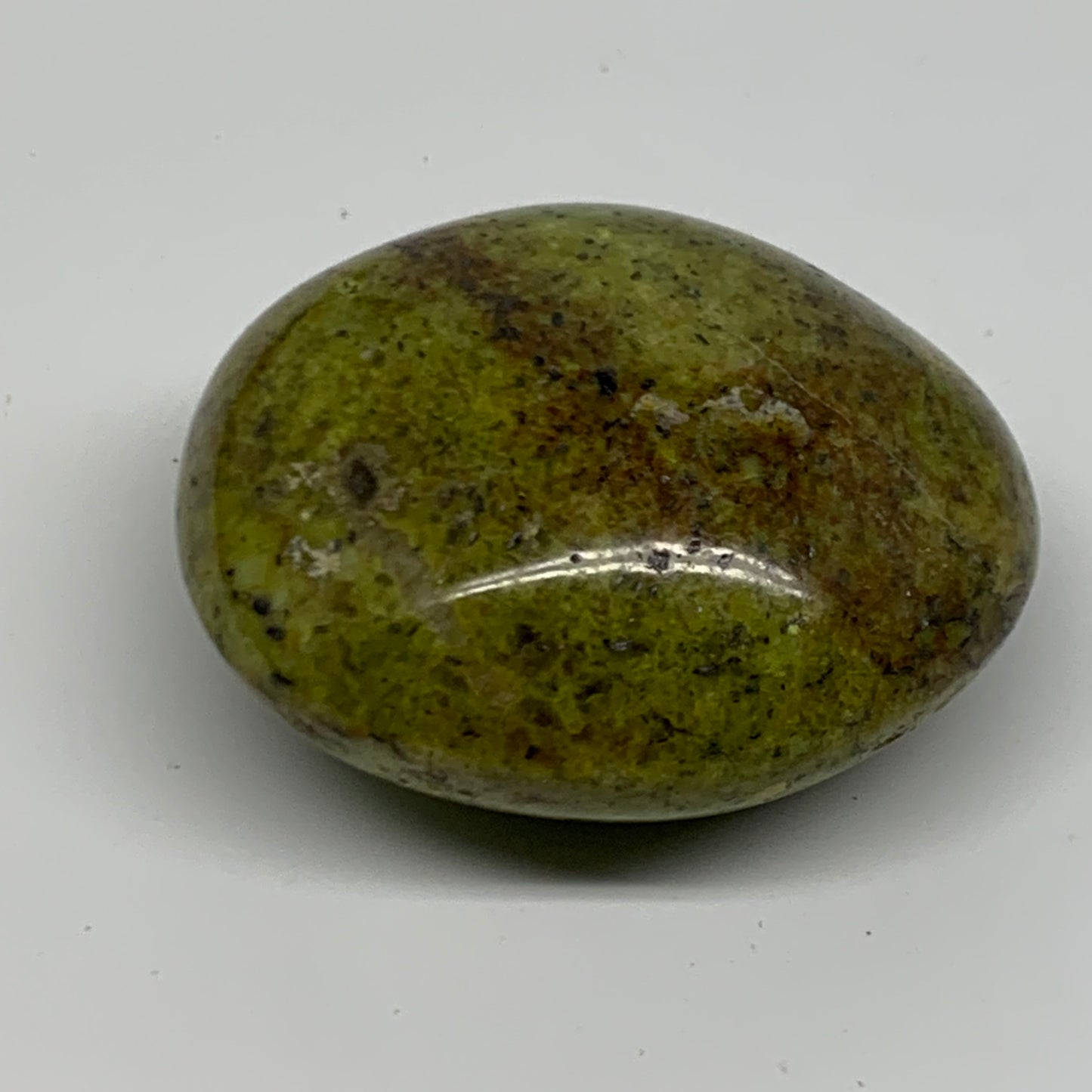 117.9g, 2.4"x2.1"x1.2", Green Opal Crystal PalmStone Polished Reiki, B38270