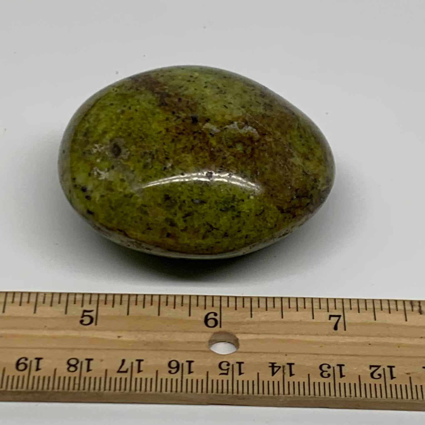117.9g, 2.4"x2.1"x1.2", Green Opal Crystal PalmStone Polished Reiki, B38270