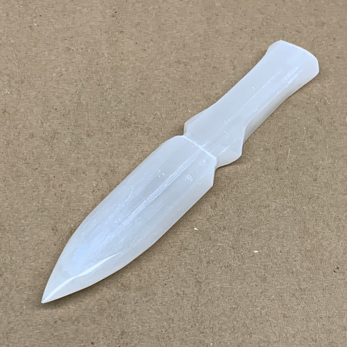 124g, 7.5"x1.2"x0.6", Natural Selenite Crystal Dagger (Satin Spar), B36473