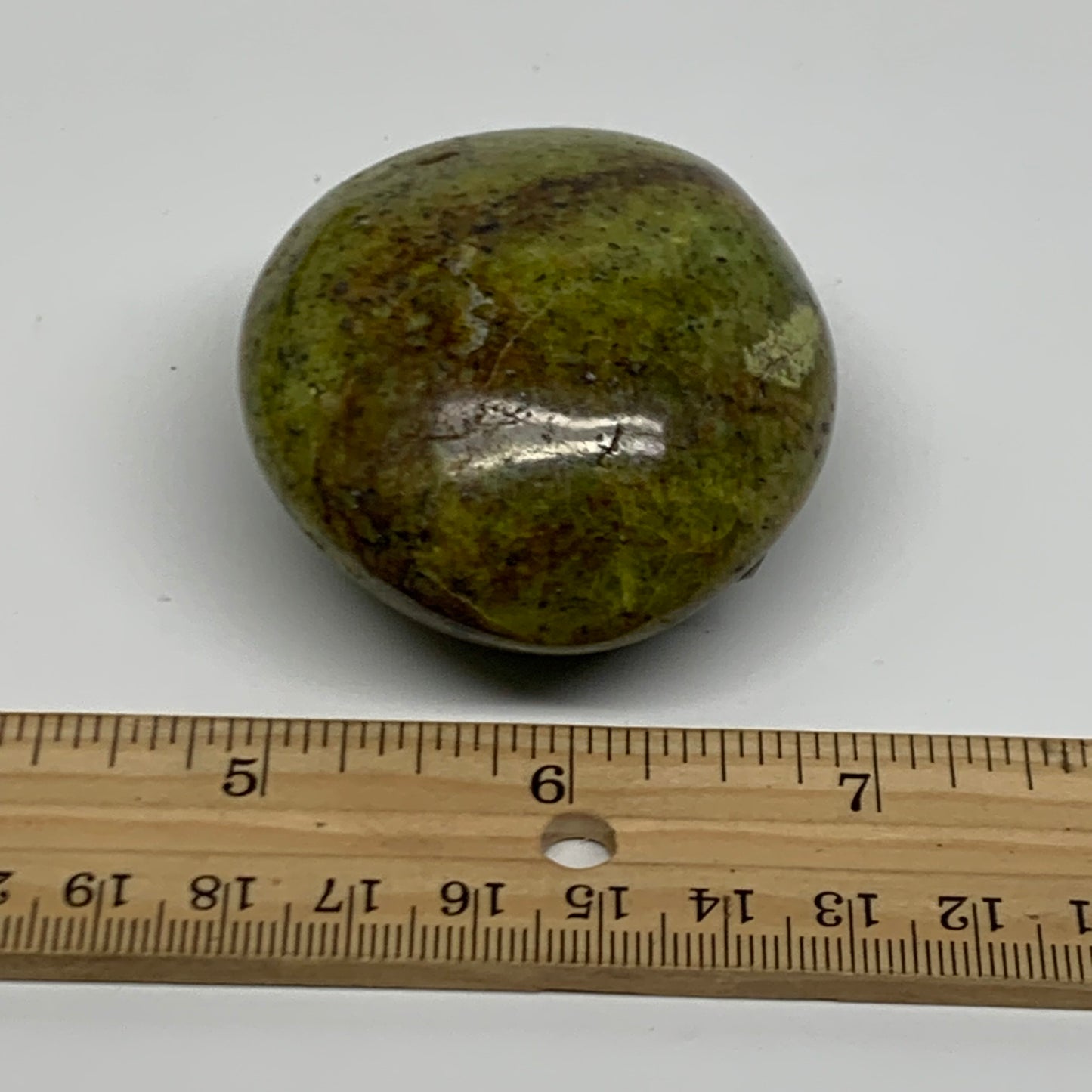 117.9g, 2.4"x2.1"x1.2", Green Opal Crystal PalmStone Polished Reiki, B38270