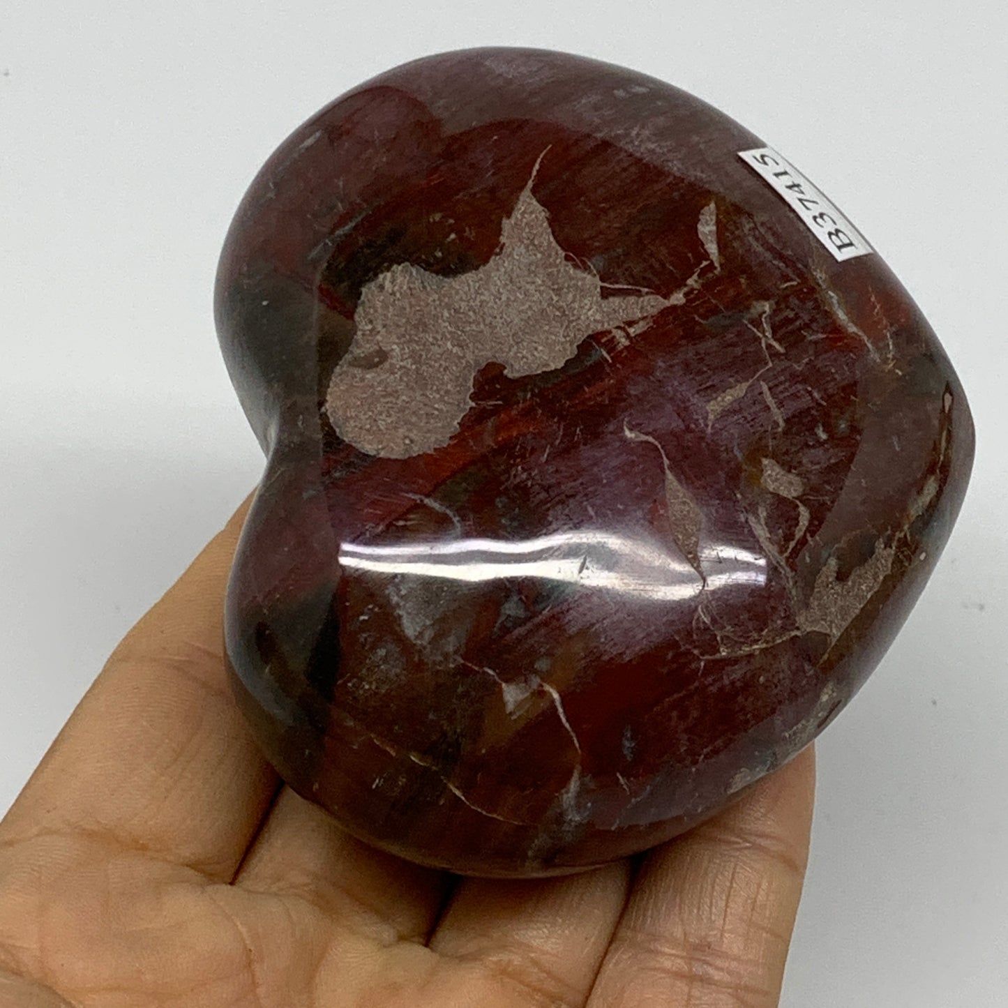 0.70 lbs, 2.8"x3.2"x1.4", Natural Petrified Wood Heart Polished Crystal, B37415