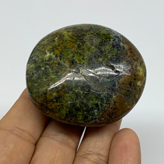 88.9g, 2.1"x2"x1", Green Opal Crystal PalmStone Polished Reiki, B38271
