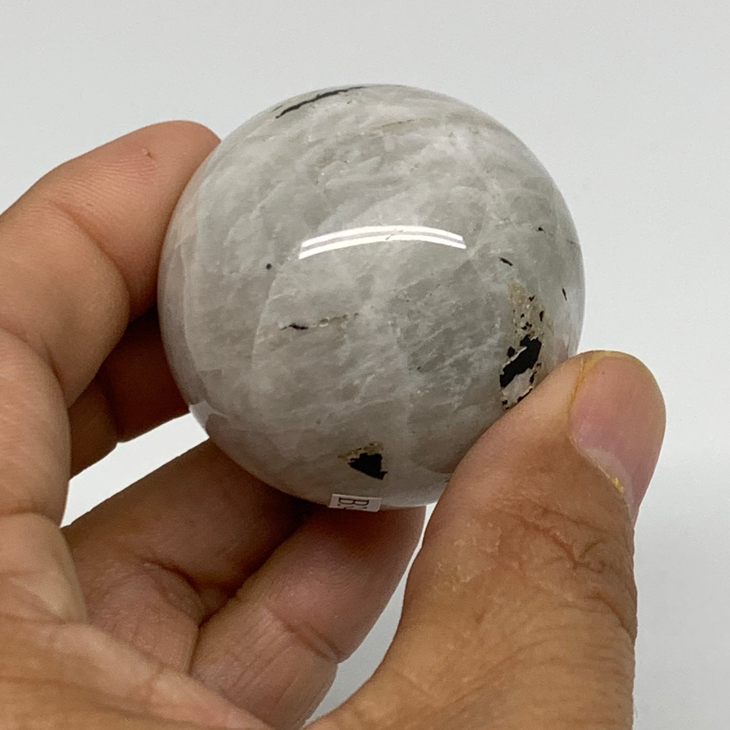 97.8g, 1.6"(41mm), Natural Rainbow Moonstone Sphere Ball Gemstone, B34403