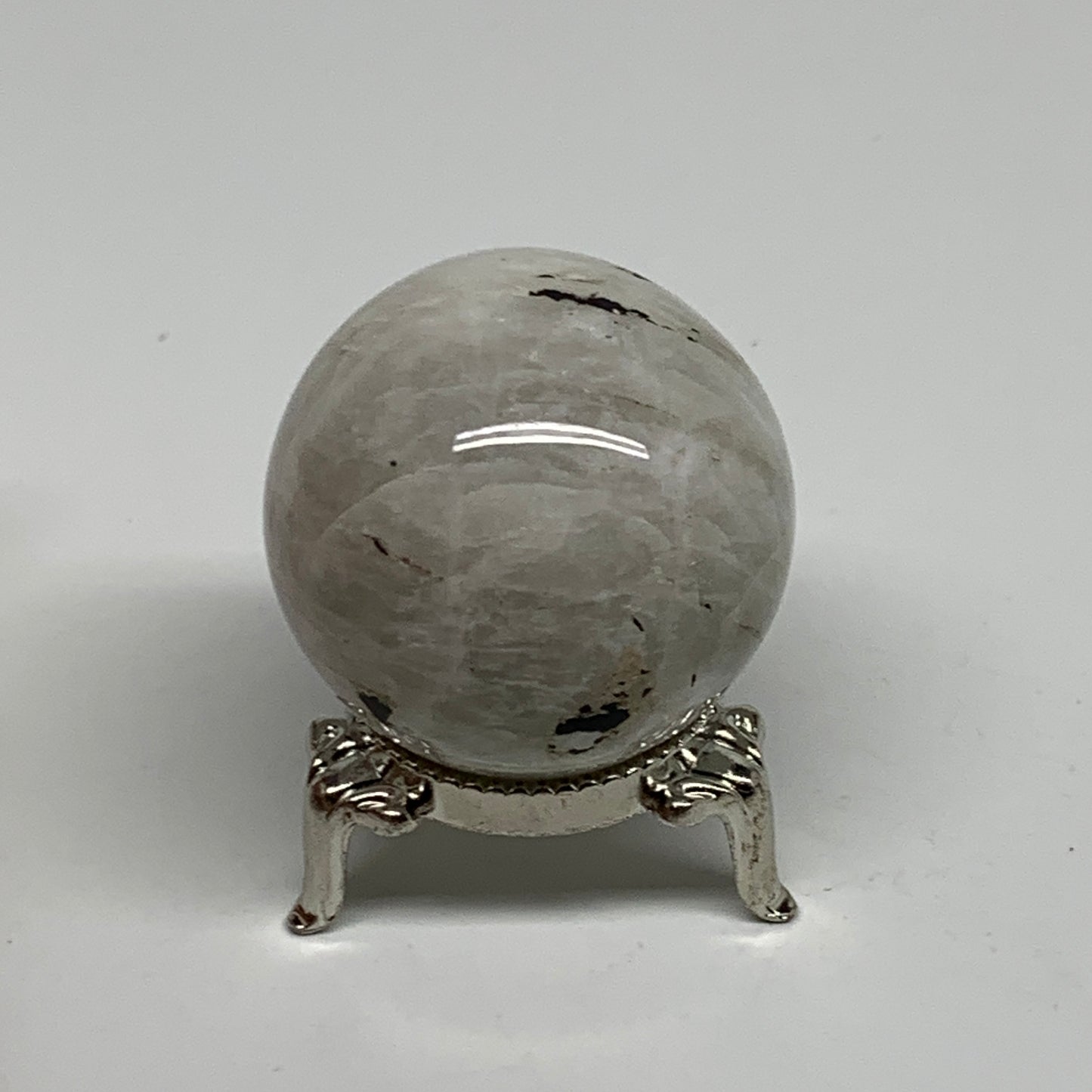 97.8g, 1.6"(41mm), Natural Rainbow Moonstone Sphere Ball Gemstone, B34403