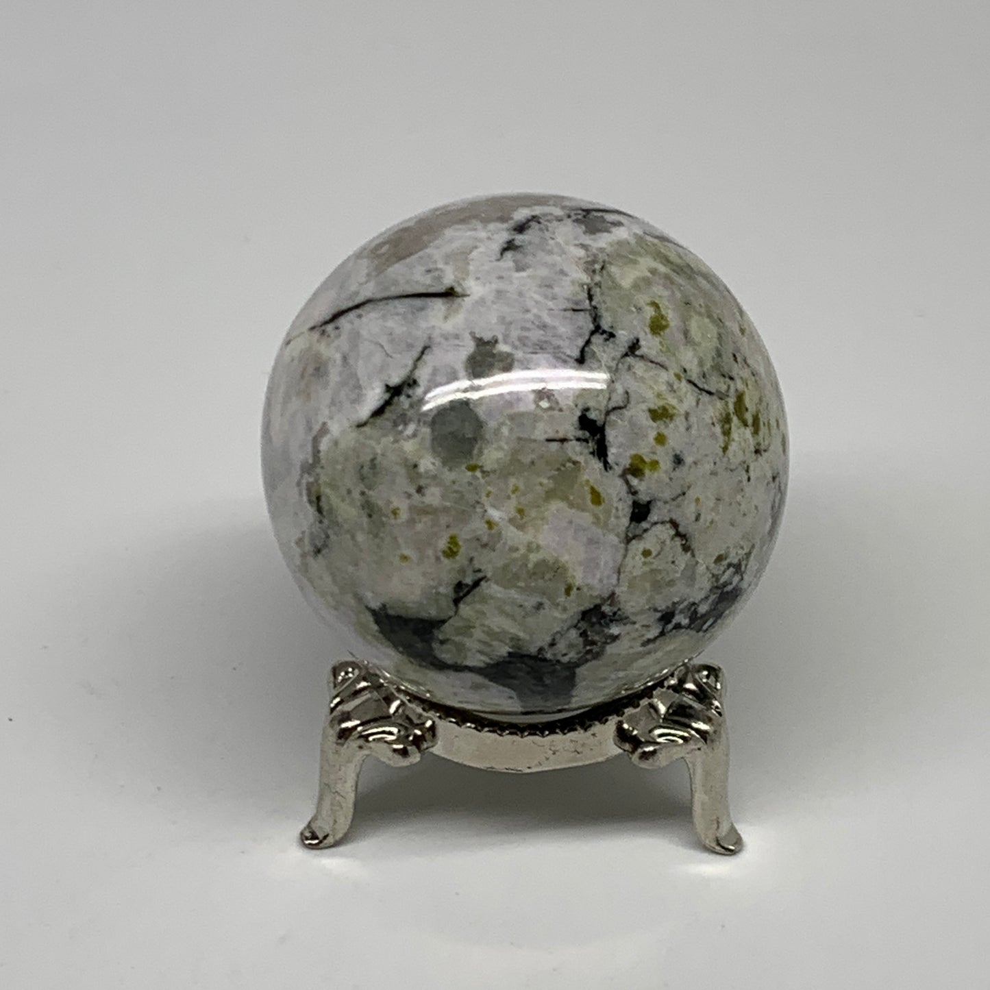 146g, 1.8"(47mm), Natural Rainbow Moonstone Sphere Ball Gemstone, B35186