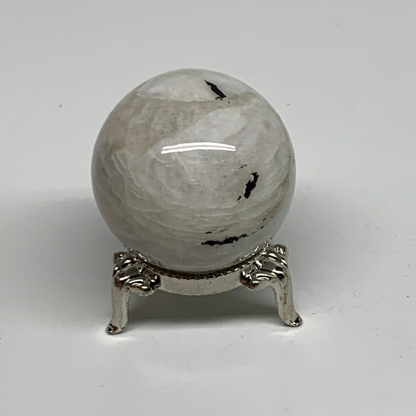 97.8g, 1.6"(41mm), Natural Rainbow Moonstone Sphere Ball Gemstone, B34403