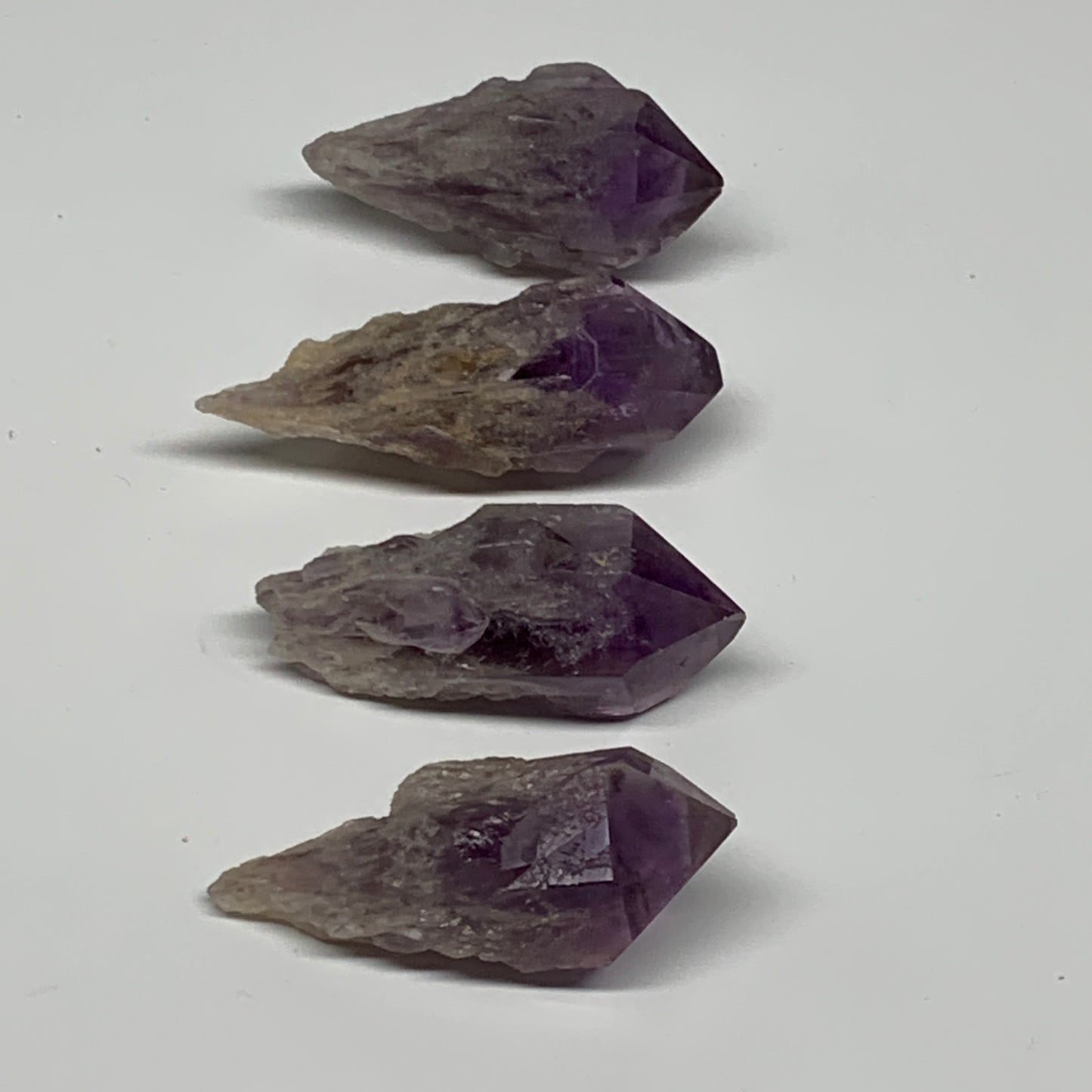 118g, 2.1" - 2.5", 4pcs, Amethyst Point Polished Rough lower part, B32385