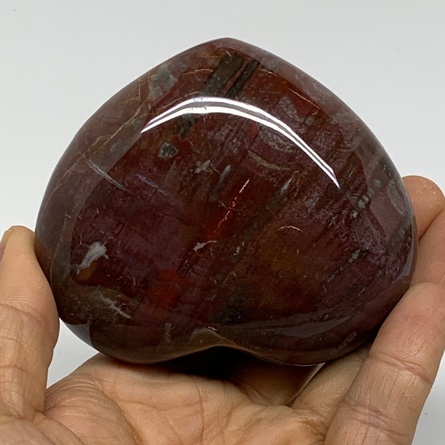 0.70 lbs, 2.8"x3.2"x1.4", Natural Petrified Wood Heart Polished Crystal, B37415
