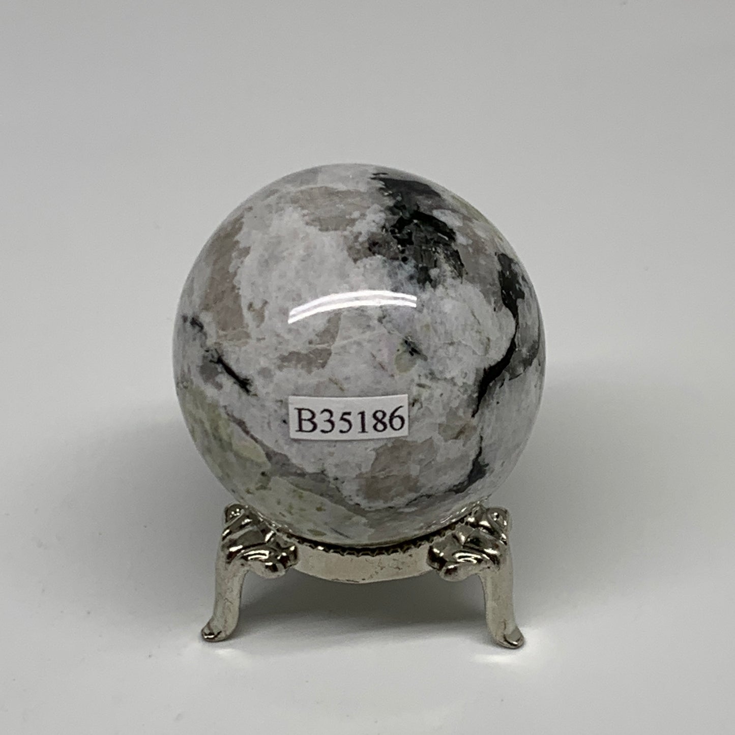 146g, 1.8"(47mm), Natural Rainbow Moonstone Sphere Ball Gemstone, B35186