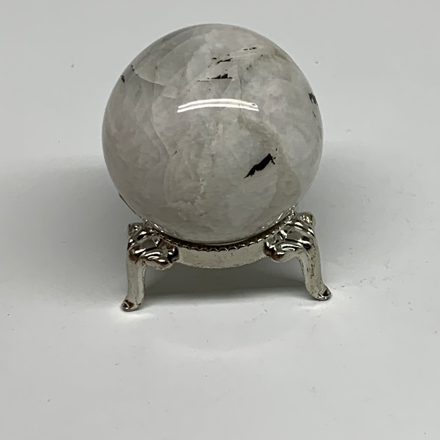 97.8g, 1.6"(41mm), Natural Rainbow Moonstone Sphere Ball Gemstone, B34403