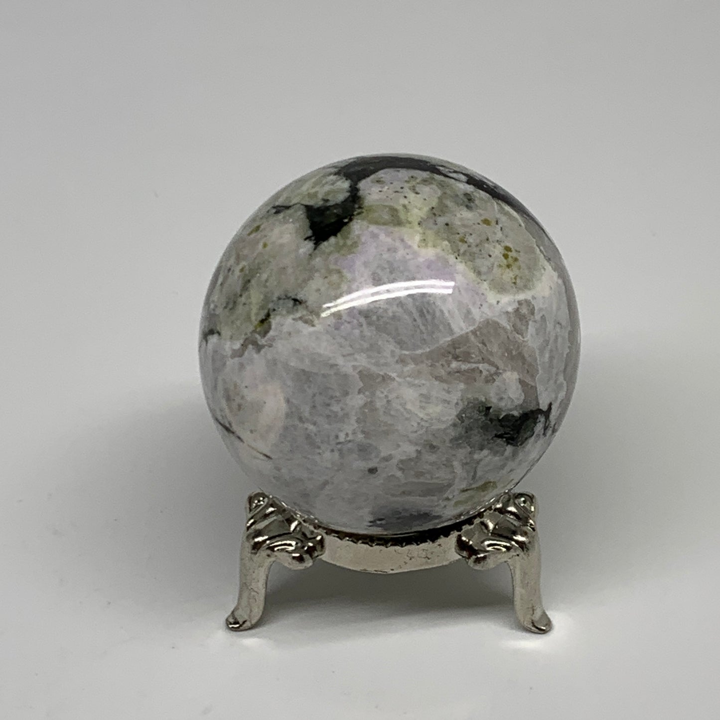 146g, 1.8"(47mm), Natural Rainbow Moonstone Sphere Ball Gemstone, B35186