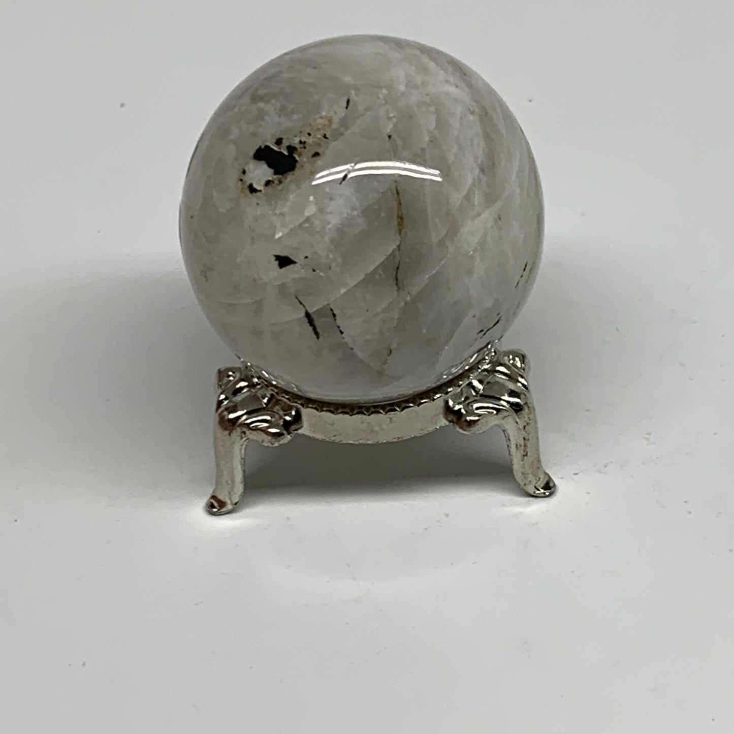 97.8g, 1.6"(41mm), Natural Rainbow Moonstone Sphere Ball Gemstone, B34403