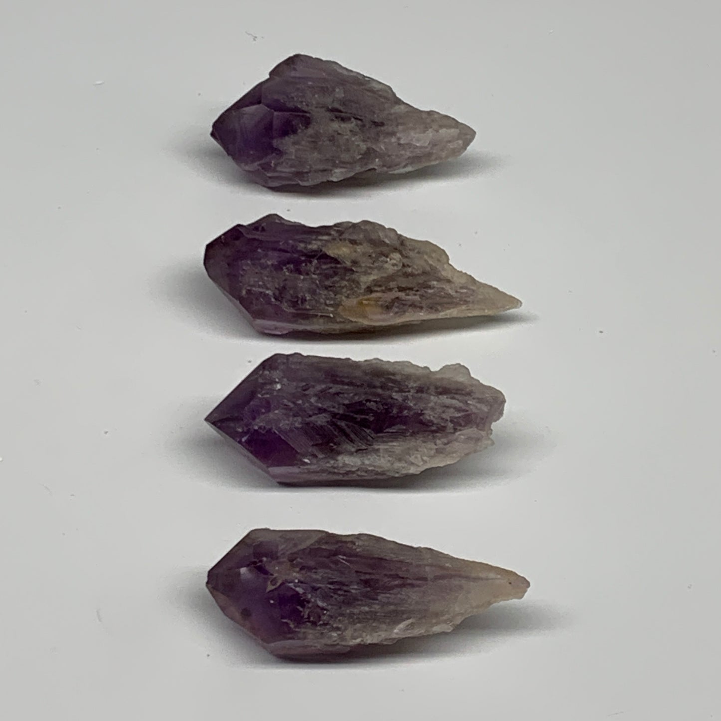 118g, 2.1" - 2.5", 4pcs, Amethyst Point Polished Rough lower part, B32385