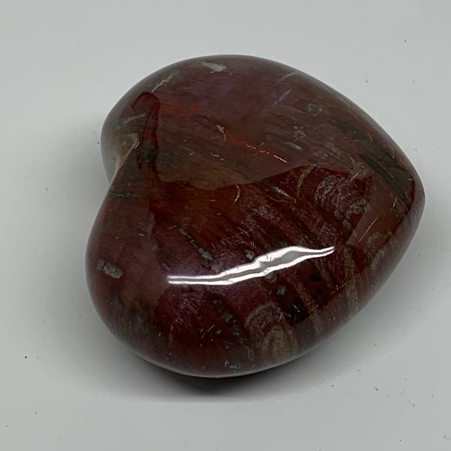 0.70 lbs, 2.8"x3.2"x1.4", Natural Petrified Wood Heart Polished Crystal, B37415